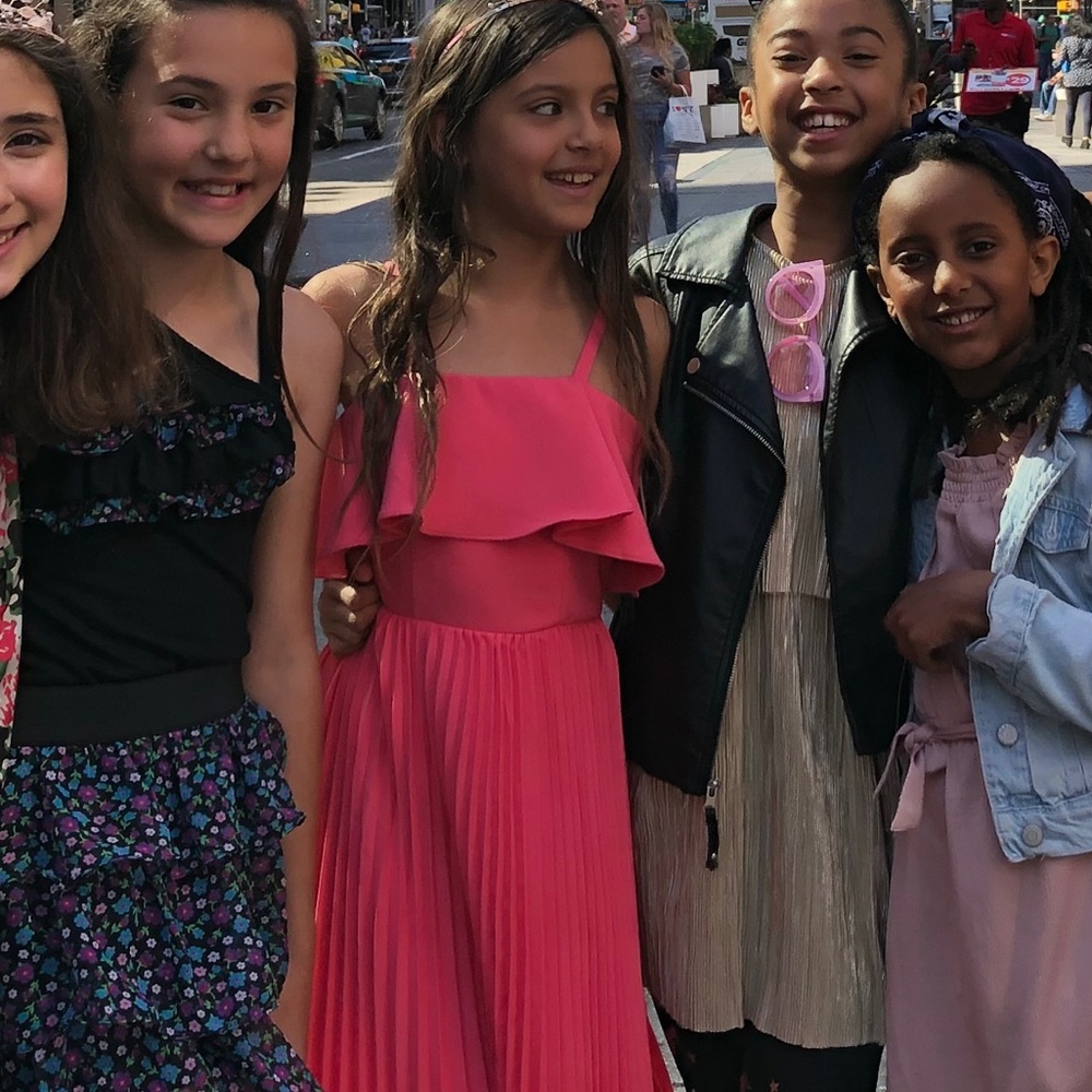 Pleaded Maxi Dress for Girls pink and yellow